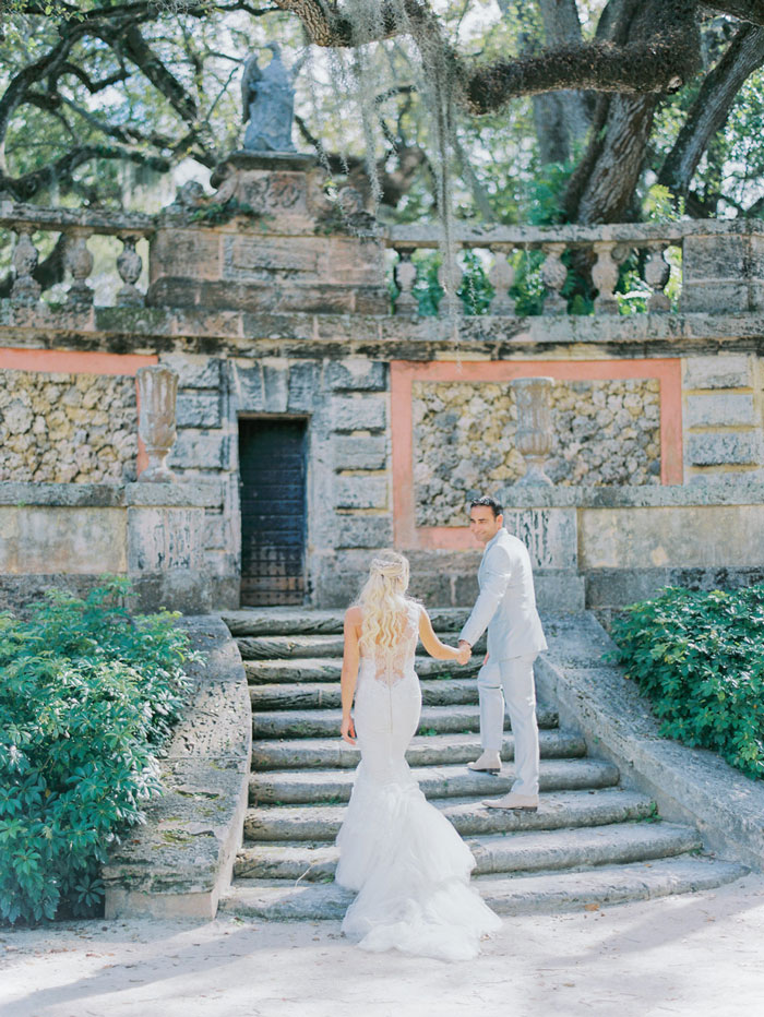 Vizcaya Museum and Gardens wedding Contax 645 Fuji 400H 