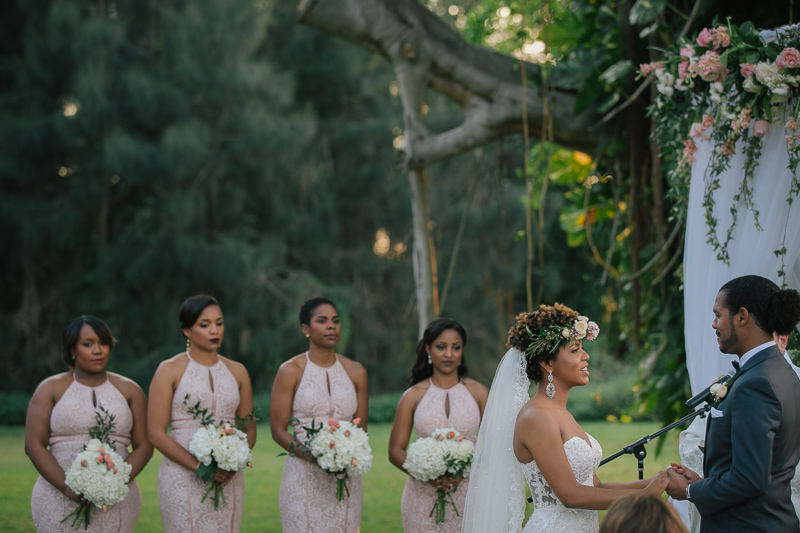 garden sunset wedding